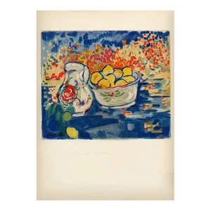 1958 Vlaminck Lithograph 11 Still Life With Lemons