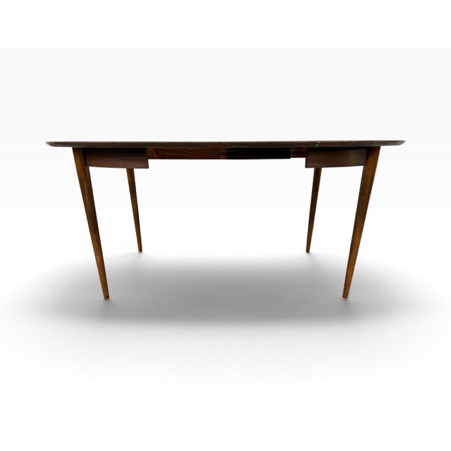 Mid-Century Modern American of Martinsville “Accord” Round Walnut Dining Table For Sale In Philadelphia - Image 6 of 10