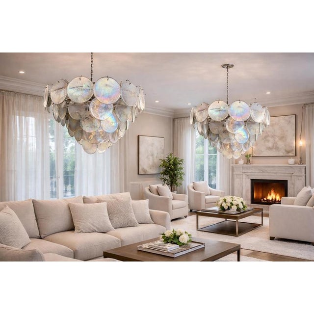 Murano Glass Discs Chandeliers, 1990, Set of 2 For Sale - Image 13 of 14