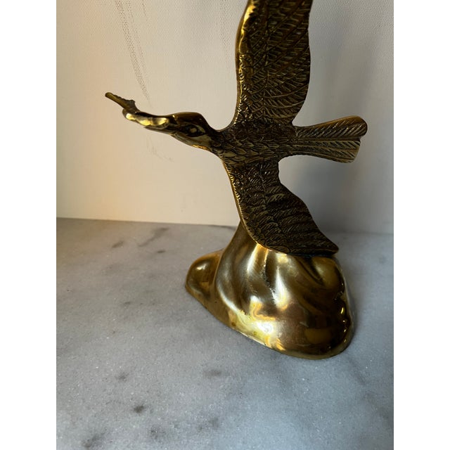 Mid-Century Modern Mid Century Modern Brass Birds Seagull Sculpture For Sale - Image 3 of 12