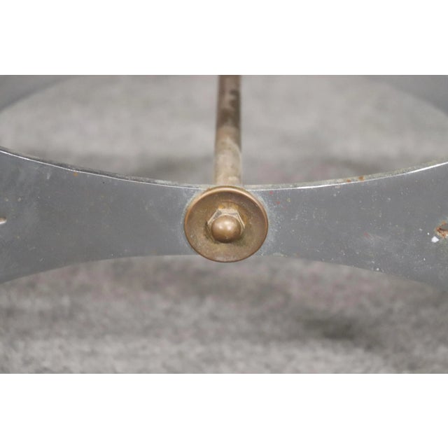 Maison Jansen Attributed Metal and Brass Foot Stool circa 1950 For Sale - Image 11 of 12