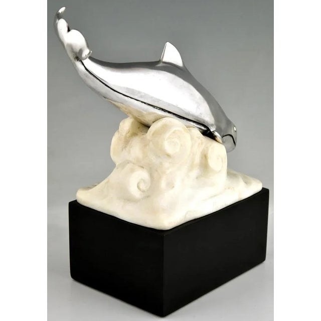 1920s Marcel Bouraine, Art Deco Whale in the Waves, 1925, Bronze For Sale - Image 5 of 13