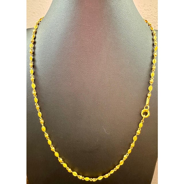 24 Karat Pure Gold Hand Made Yellow Gold Bead Necklace, 13 Gm, 18 Inch For Sale - Image 11 of 18