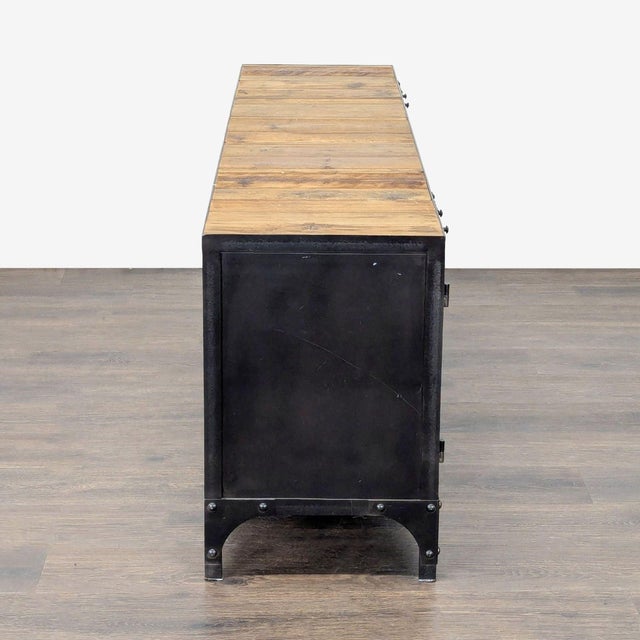 2000 - 2009 Industrial Wood and Metal Media Console For Sale - Image 5 of 8