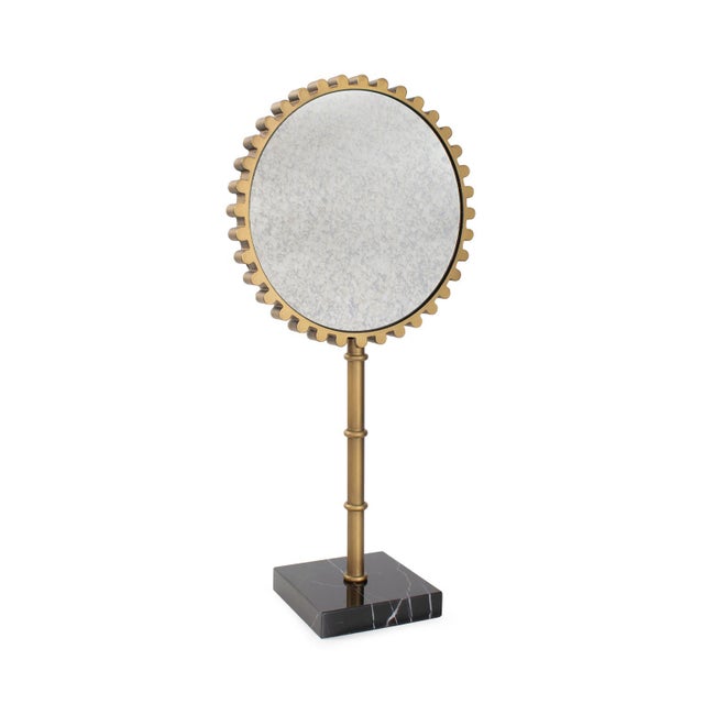 Gold Bellingham Tabletop Mirror- Tall For Sale - Image 8 of 11