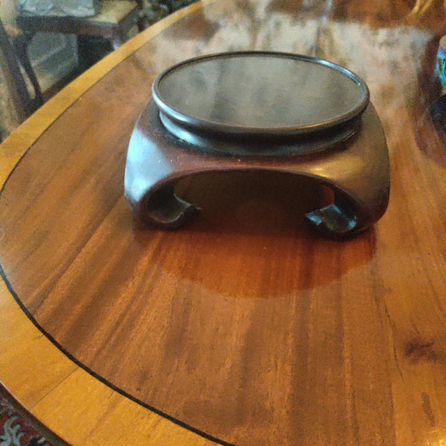 Antique Chinese Cloisonne Enamel Round Covered Box Shou Lotus Stand Included For Sale In Philadelphia - Image 6 of 6