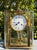 This listing is for a rare antique French crystal regulator mantel clock. This clock has an unusual case with curved glass...