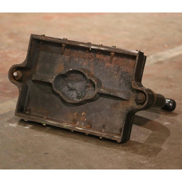 19th Century French Black Painted and Gilt Wrought Iron Book Binding Press For Sale - Image 9 of 9