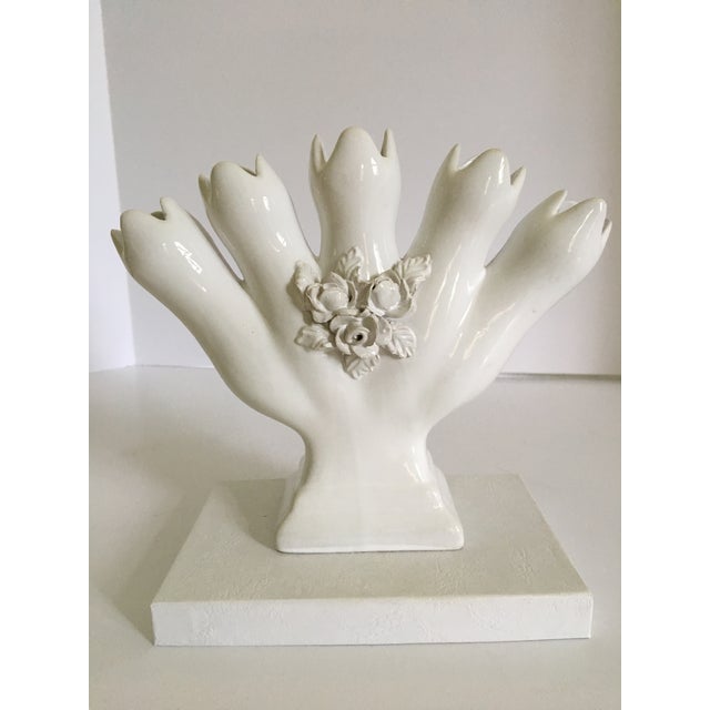 Vintage Portuguese Tulipiere/Five Finger Vase For Sale - Image 12 of 12