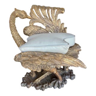 Vintage Italian Carved and Giltwood Grotto Chair For Sale
