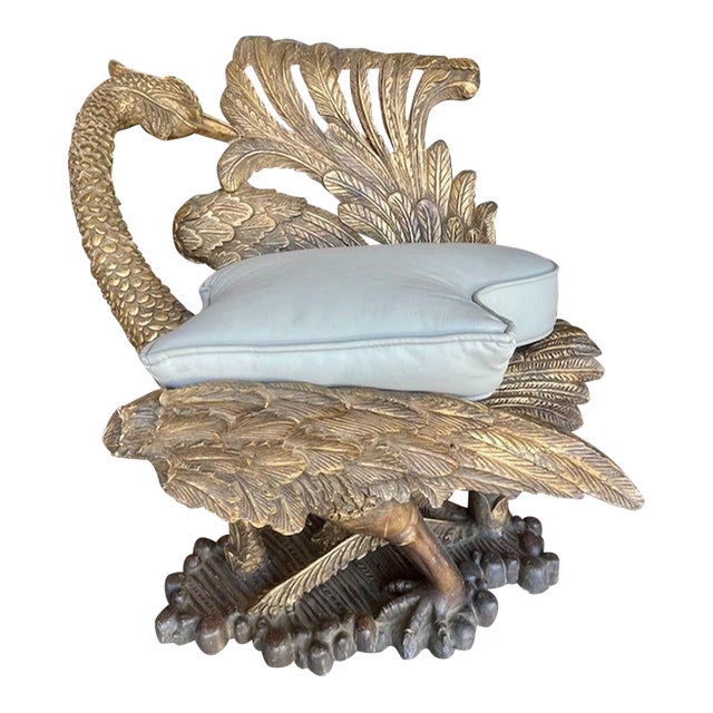 Vintage Italian Carved and Giltwood Grotto Chair For Sale