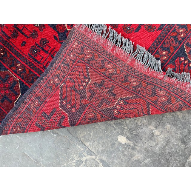 Textile Afghan Hand Knotted Tribal Turkomen Rug For Sale - Image 7 of 8