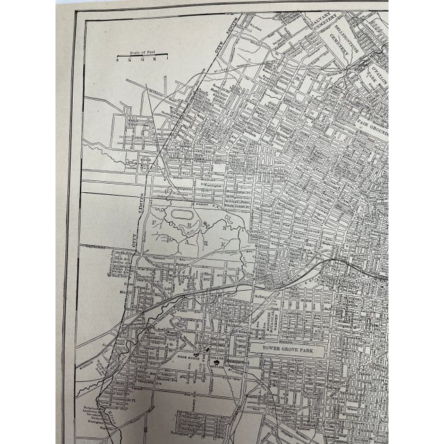 American Antique 1920s St Louis Missouri City Map For Sale - Image 3 of 5