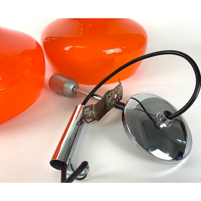 Vintage Orange Glass Pendant Lamp, Germany, 1970s For Sale - Image 11 of 17