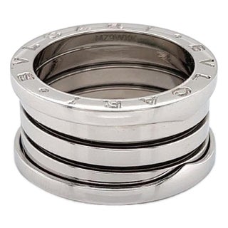 Mid 20th Century Bvlgari B.zero1 Four-Band Ring in 18k White Gold w/Cert Size 6.5 / EU 54 For Sale