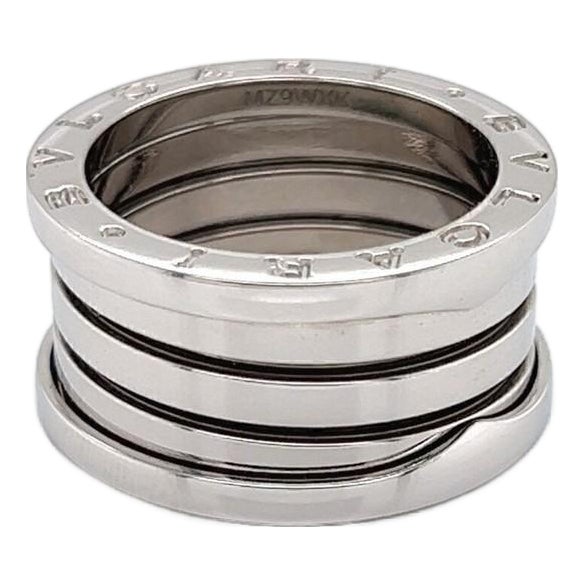 Mid 20th Century Bvlgari B.zero1 Four-Band Ring in 18k White Gold w/Cert Size 6.5 / EU 54 For Sale