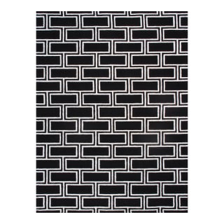 Pasargad Home Edgy Black Area Rug, 9' 9'' X 13' 9'' For Sale