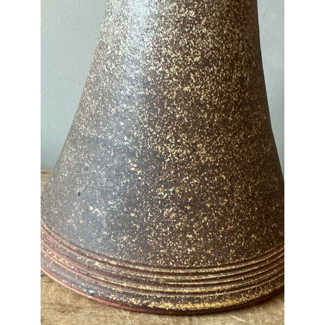 Ceramic Vintage Boho Monumental Original Studio Pottery Vase For Sale - Image 7 of 12