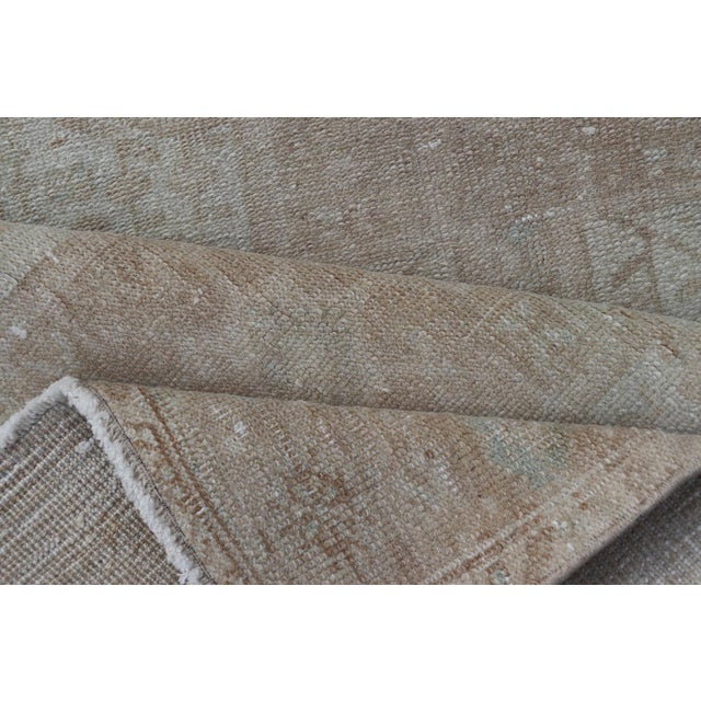 Vintage Muted Persian Karadjeh Runner With Medallions in Brown, Tan, Taupe 3'2 X 11 For Sale - Image 10 of 11