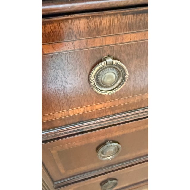 Mid 20th Century Kittinger Colonial Revival Mahogany Secretary Bookcase With Finials For Sale - Image 9 of 12