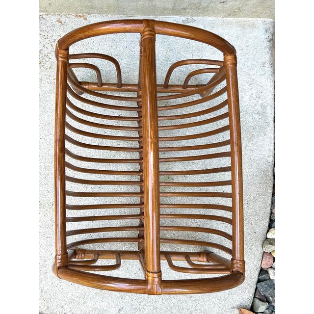 Sienna Vintage, Arched Rattan/Bamboo, Magazine/Book Rack, With Dual Compartments, Mid-Century Modern For Sale - Image 8 of 9