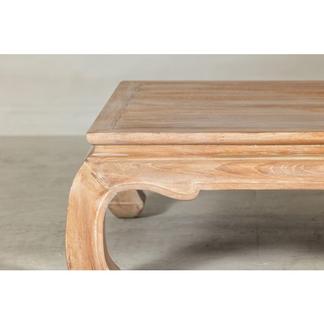 Vintage Square Coffee Table with Chow Legs in Light Wood For Sale - Image 9 of 12