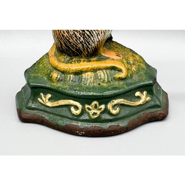 Metal Vintage Painted Cast Iron Mouse Doorstop – Whimsical Cottagecore Decor For Sale - Image 7 of 9