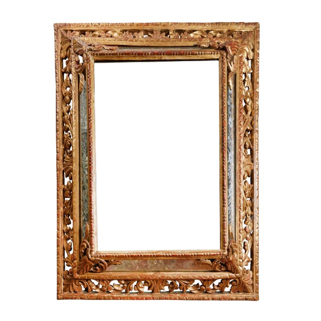 Elaborate Gilded and Etched Stepped Mirror For Sale