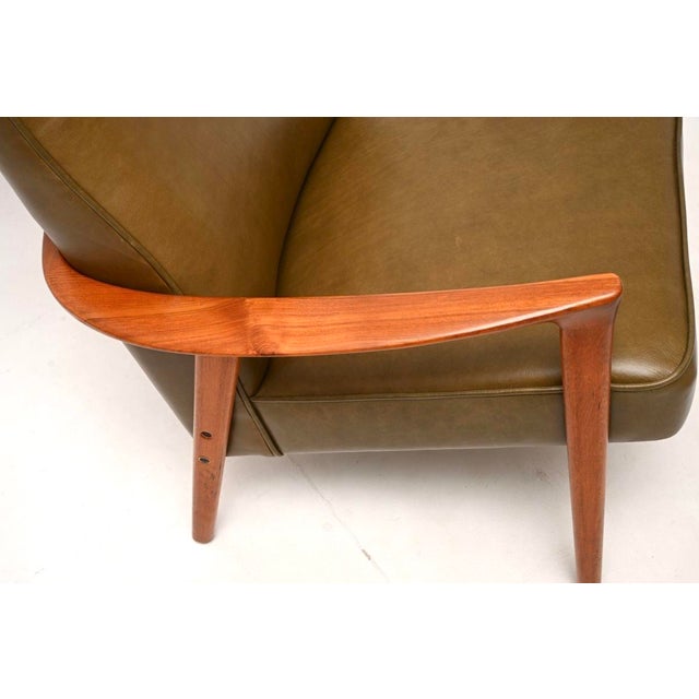 Brown Vintage Swedish Armchair in Walnut and Leather attributed to Inge Andersson from Bröderna Andersson, 1960 For Sale - Image 8 of 10