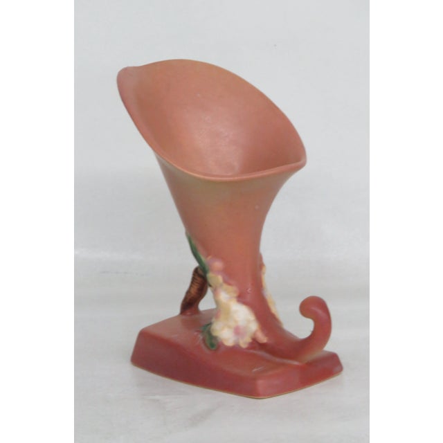 Roseville 321-6 Cornucopia Vase 1940s Apple Blossom For Sale - Image 13 of 13