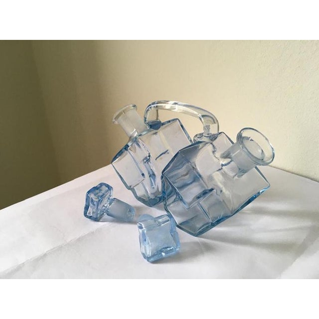 Blue Italian Postmodern Blue Murano Glass Cruet, 1960s For Sale - Image 8 of 18