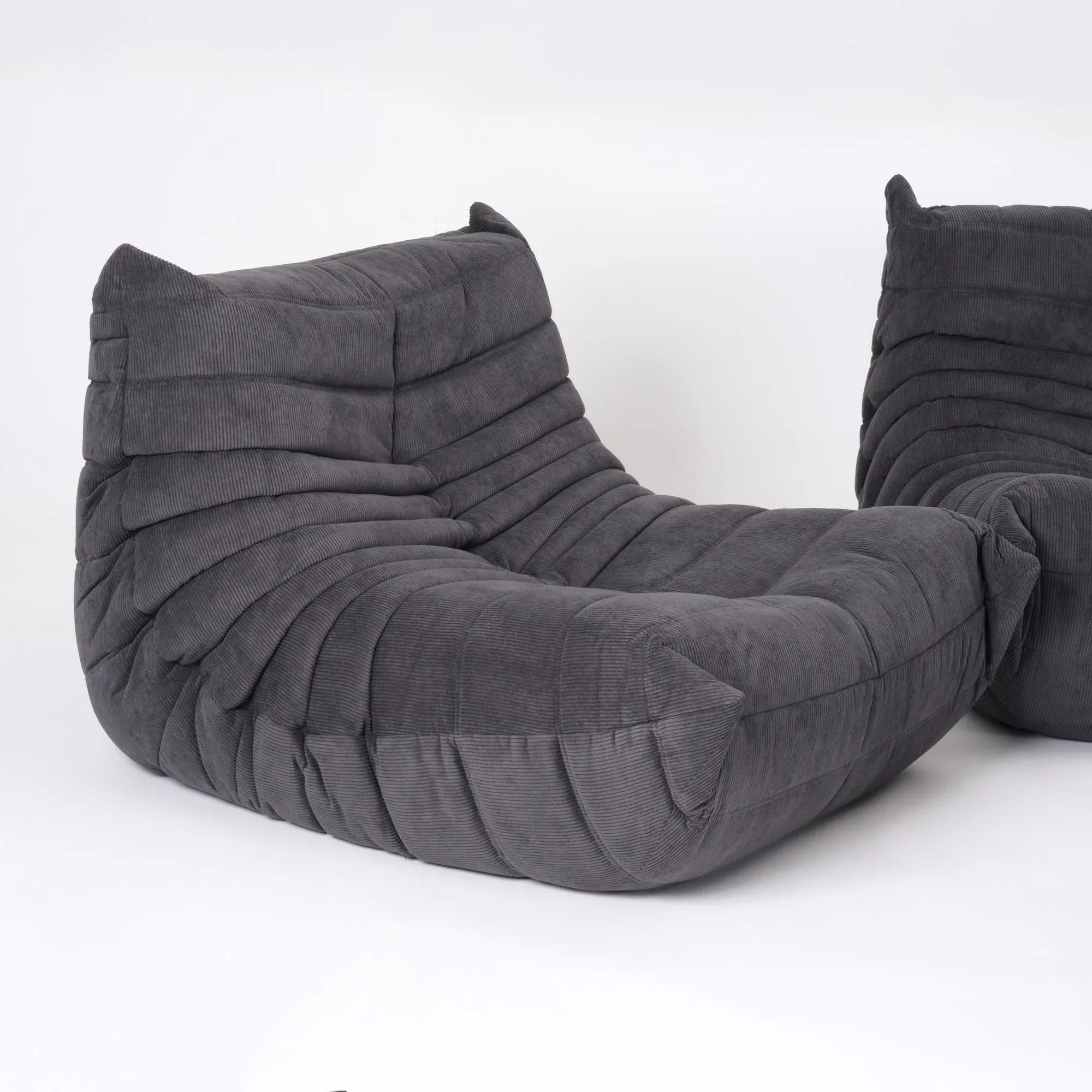 【GW限定値下げ】◆展示新古品◆ ligne roset TOGO1P+パフ Original Vintage Ligne Roset Togo 5-Piece Modular Set in Graphite