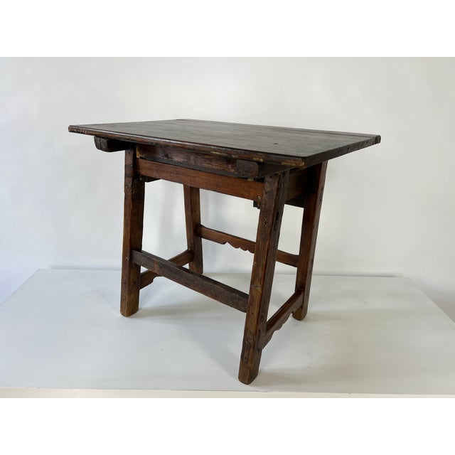 Vintage Rustic Primitive Side Table with Drawer, 1960s For Sale - Image 9 of 18