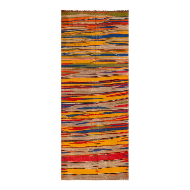 Nazmiyal Collection Vintage Moroccan Colorful Kilim Rug For Sale