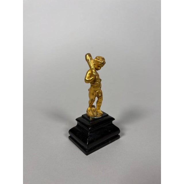 Gold Sculpture, Child Hercules, 17th century - 10.5 cm - Gilded bronze For Sale - Image 8 of 9