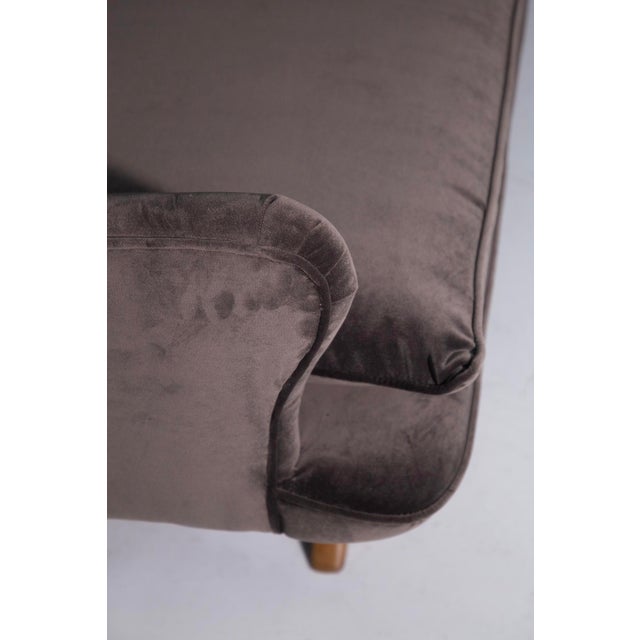 American Brown Velvet Sofa, 1950s For Sale - Image 9 of 10