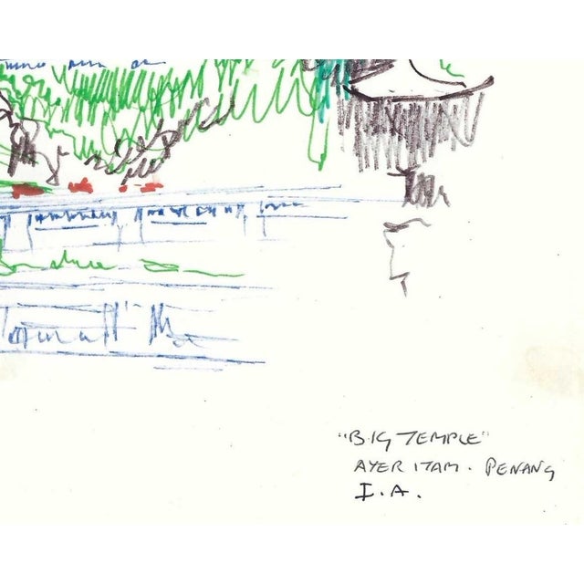 Drawing by English artist Ivy Attwell (1895-1985). Attwell traveled extensively all over the world and recorded her...