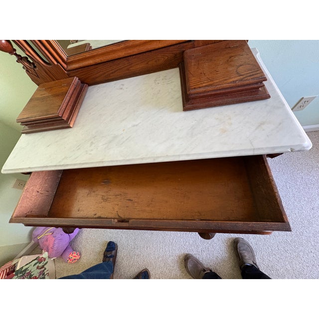 late 19th Century Victorian Eastlake Marble Top Dresser For Sale In Atlanta - Image 6 of 6