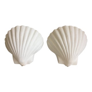 Plaster Shell Sconces - a Pair For Sale