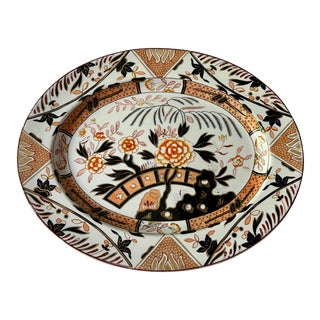 Large Vintage Imari-Style Ashworth Ironstone Serving Platter For Sale