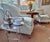 A Pair of Howard & Sons Green and White Lounge Chairs With Custom Tan Slipcovers For Sale - Image 9 of 18