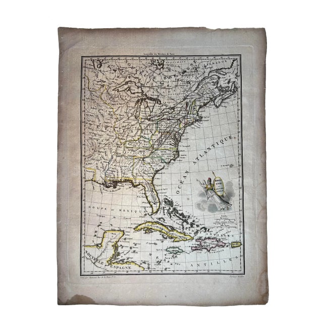 Early 1810s French Map, M. Malte-Brun's États-Unis Et Grand Antilles - 1 Piece For Sale