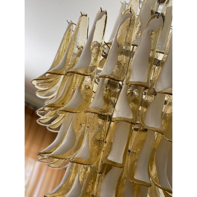Glass Honey Colored Murano Chandelier For Sale - Image 7 of 10