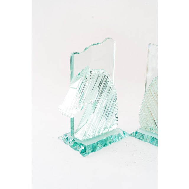 Blue Glass Horse Head Bookends, Vienna, Austria, 1970s, Set of 2 For Sale - Image 8 of 18
