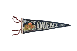 Vintage Quebec Canada Chateau Frontenac Felt Flag Pennant