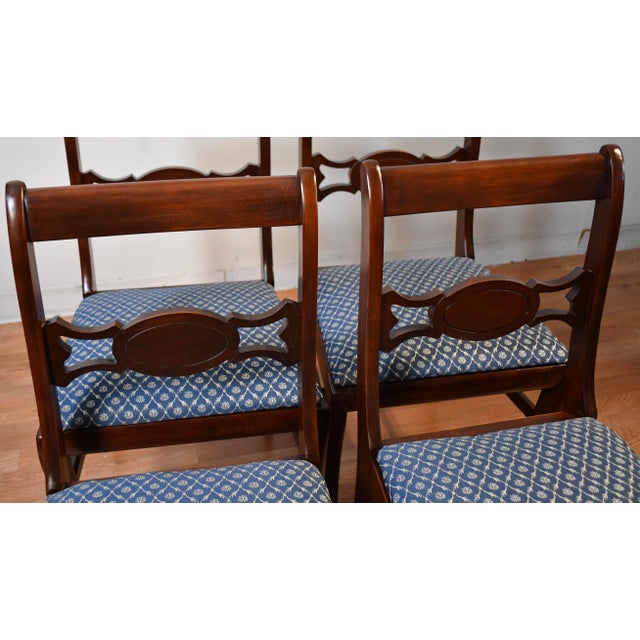 1950 English Regency Style Mahogany Set of Six Dining-Room Chairs 2 Arm & 4 Side For Sale - Image 12 of 14