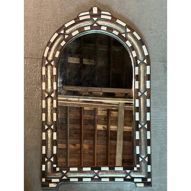 Vintage Bone Inlay Arched Wall Mirror For Sale - Image 12 of 14