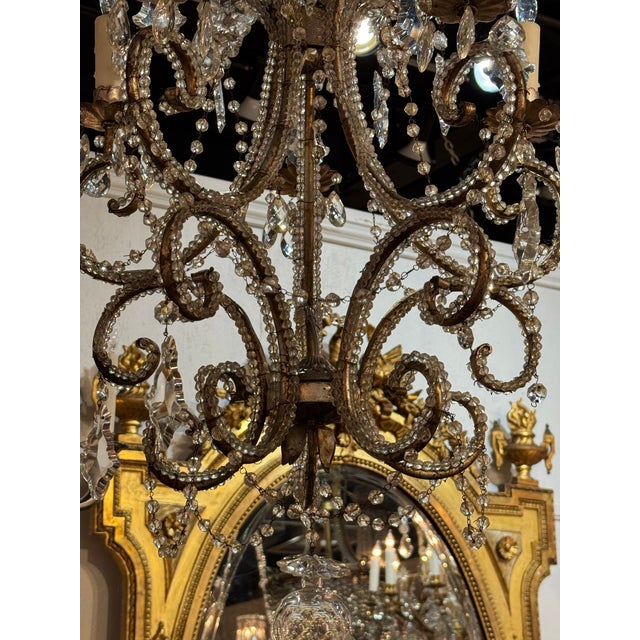 Early 20th Century Italian Beaded Crystal Chandelier For Sale In Dallas - Image 6 of 6