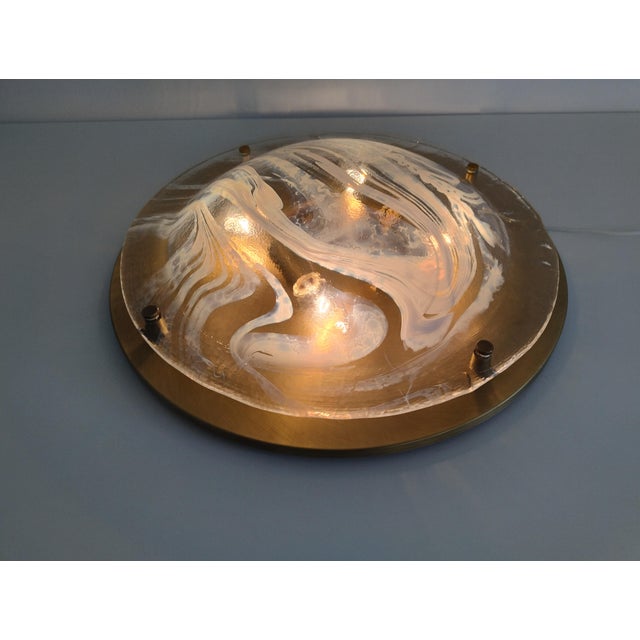 Large Flush Mount in Brass and Murano Glass from Hillebrand Lighting, 1970s For Sale - Image 18 of 18