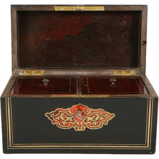Black Louis XIV Style Boulle Tea Caddy For Sale - Image 8 of 12